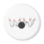 Bowling Ball & Pins: 3D Model: Refrigerator Magnet