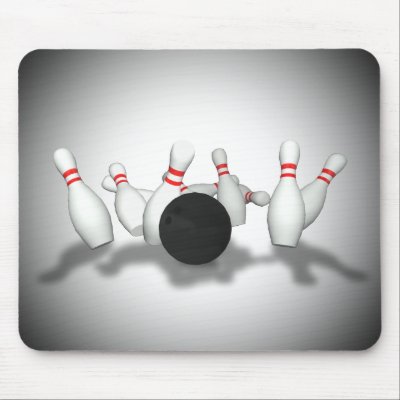 Bowling Ball & Pins: 3D Model: Mousepad by spiritswitchboard
