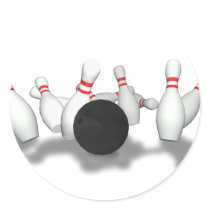 Bowling Ball & Pins: 3D Model: