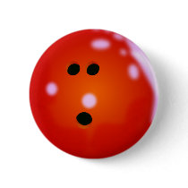 Bowling Ball (Red) Pinback Button