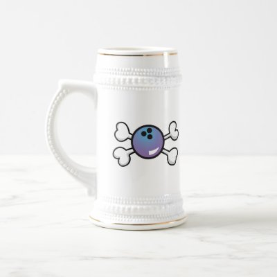 bowling ball Skull and Crossbones Mugs by doonidesigns