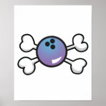 bowling ball Skull and Crossbones Print