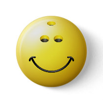 Bowling Ball Smiley Face Pins