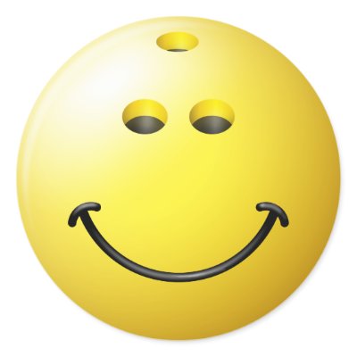 Bowling Ball Smiley Face Sticker by tshirtmonkey