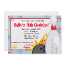 Bowling birthday invitation