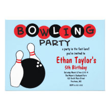 Bowling Birthday Invitation