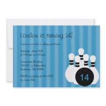 Bowling Birthday Party Invitation - Pink