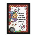 Bowling Birthday Party Invitations postcards
