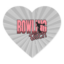 bowling bitch heart stickers
