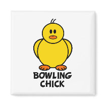 Bowling Chick Refrigerator Magnet