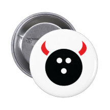 Bowling Devil Pinback Button
