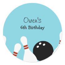 Bowling Fun Favour Stickers (Turquoise)
