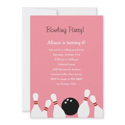 Bowling Fun Party Invitation (Pink) by paper_girl