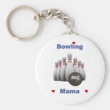 Bowling Mama Hearts Key Chain