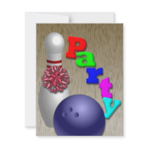 Bowling Party Invitations Customisable