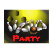 Bowling Party Invitations Customisable