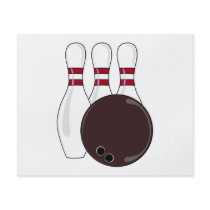 bowling pins and ball vector design full color flyer