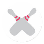 bowling pins crossed sticker