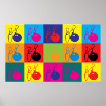 Bowling Pop Art Poster