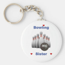 Bowling Sister Hearts Key Chain