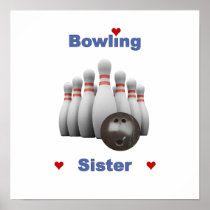 Bowling Sister Hearts Posters