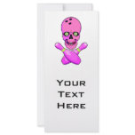 bowling skull and cross pins hot pink and green custom rack cards