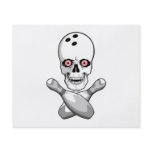 bowling skull and cross pins red eyes design personalized flyer