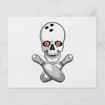 bowling skull and cross pins red eyes design personalized flyer