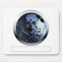 Bowling Skull and Crossbones Mouse Pad