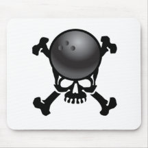 Bowling Skull Mouse Pads