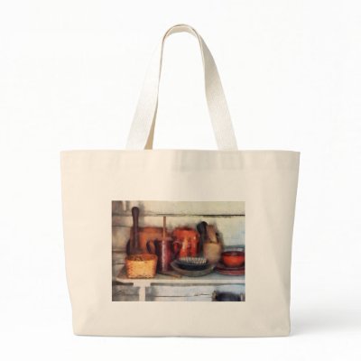 Bowls, Basket and Wooden Spoons Canvas Bags by SusanSavad