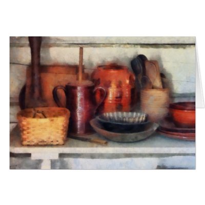 Bowls, Basket and Wooden Spoons Cards by SusanSavad