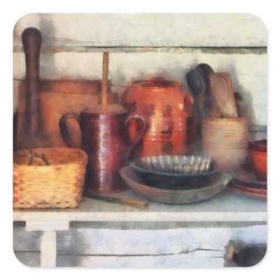 Bowls, Basket and Wooden Spoons Stickers by SusanSavad