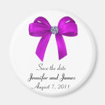 Bows and Diamonds Save the Date Magnet