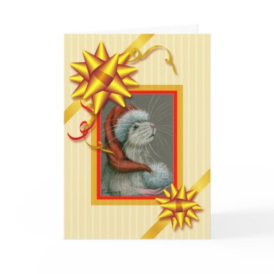 Bows, Ribbons and Stripes Christmas Card by KMCoriginals