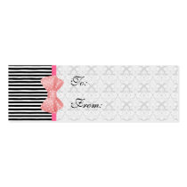 Bows, Stripes, and Brocade Business Card Template