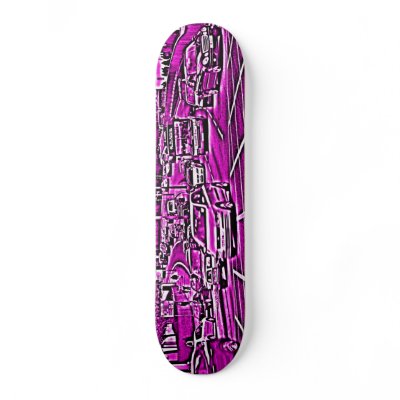 Box Junction in Magenta Skate Decks by artberry