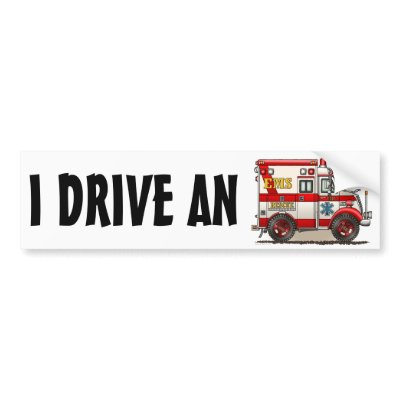 Box Truck Ambulance Bumper Sticker IDA by JustFirePoliceEMS