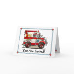 Box Truck Ambulance Party Invitation Card