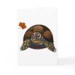 Box Turtle With Autumn Leaf Greeting Card