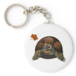 Box Turtle With Autumn Leaf Keychain
