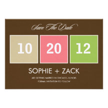 Boxed Calendar Save The Date Announcements (Brown)