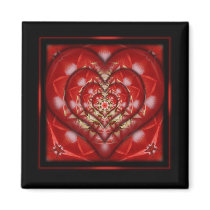 Boxed Heart Design Refrigerator Magnet