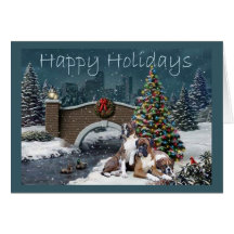 Boxer Adults Christmas Evening Greeting Card