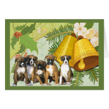 Boxer Christmas Card Bells