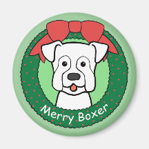 Boxer Christmas Fridge Magnets