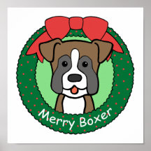 Boxer Christmas Posters