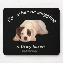 Boxer Crazy Mousepad - White