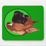 BOXER DOG GREEN mousepads