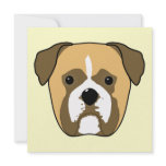 Boxer Dog. Vector art of a dogs face. Custom invitations